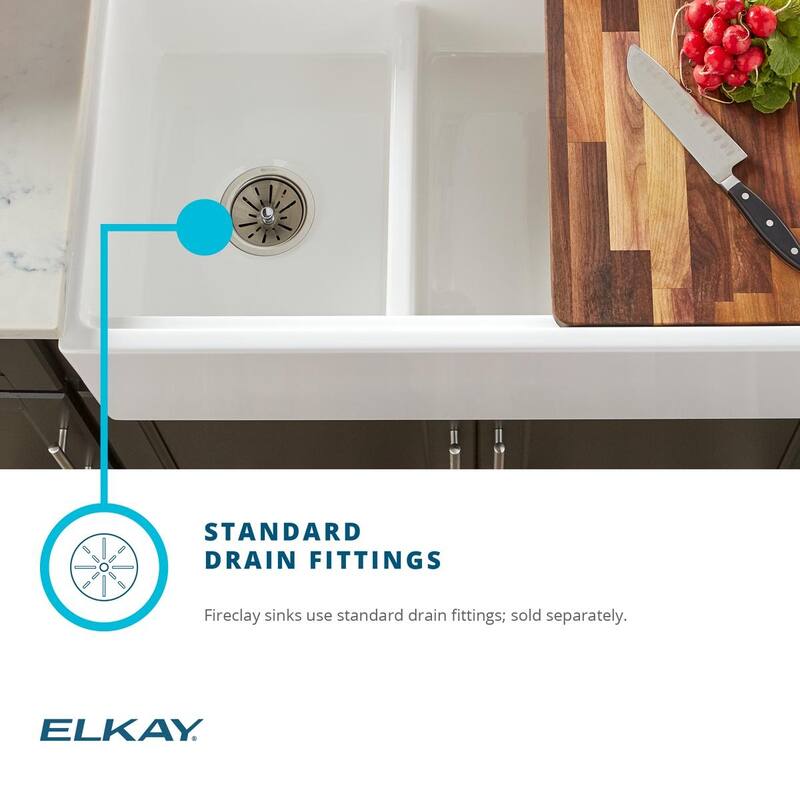 Elkay Fireclay 30" x 19-15/16" x 9-1/8", Single Bowl Farmhouse Sink