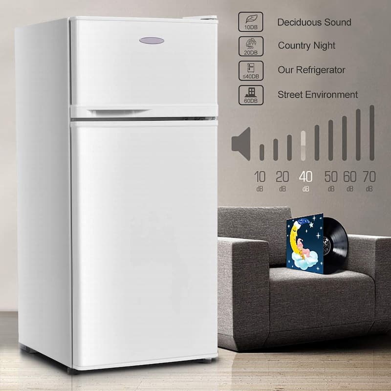 Costway 2 Doors 3.4 cu ft. Unit Compact Mini Refrigerator Freezer