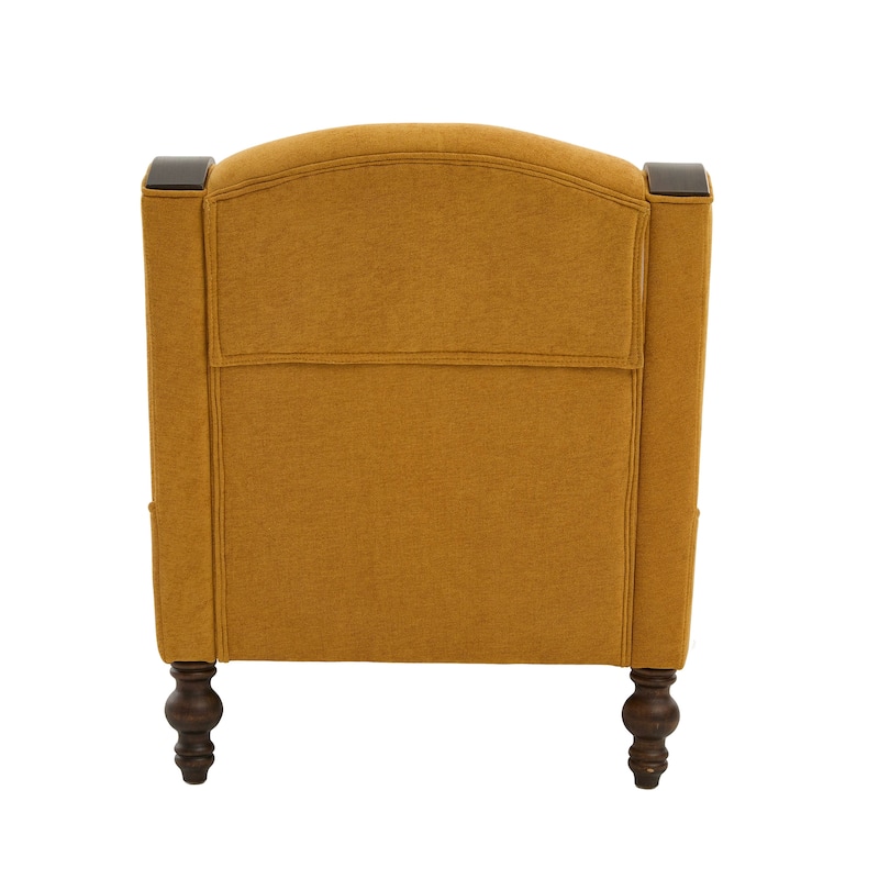 Ergonomic Chaise Lounge Indoor Chenille Single Lazy Sleeper Sofa Bed with Side Pockets, Solid Wood Armrests and Foots