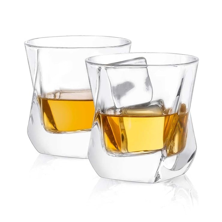 JoyJolt 4 - Piece 10oz. Glass Whiskey Glass Glassware Set