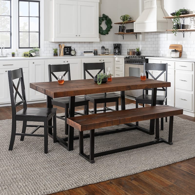 Middlebrook Solid Wood 6-Piece Dining Set with X-Back Chairs