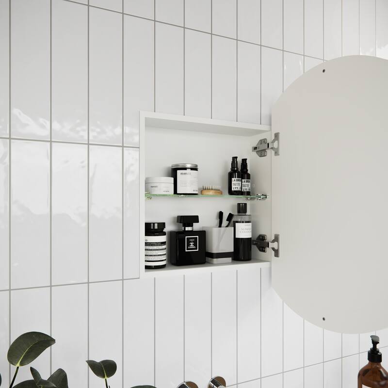 One Door Steel Frame Round Shape Medicine Cabinet