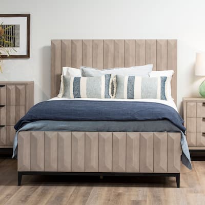 Emilia Pine Modern Panel Bed