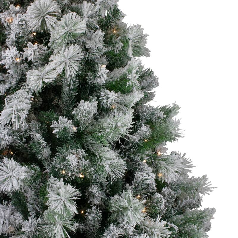 6.5' Full Flocked Somerset Spruce Artificial Tree Clear Lights - 6.5 Foot