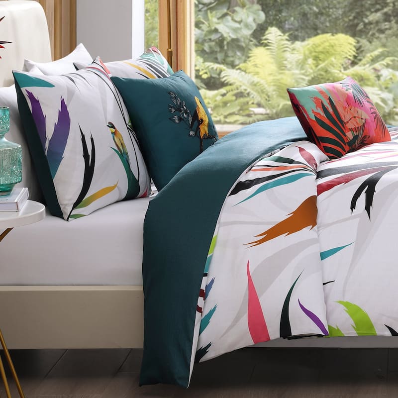 Bebejan Tropical Fusion 100% Cotton Sateen 5 Piece Reversible Comforter Set