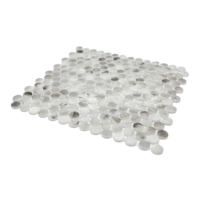 Eterna Penny 12x12 Glass Round Mosaic Tile - Floor, Wall, Backsplash