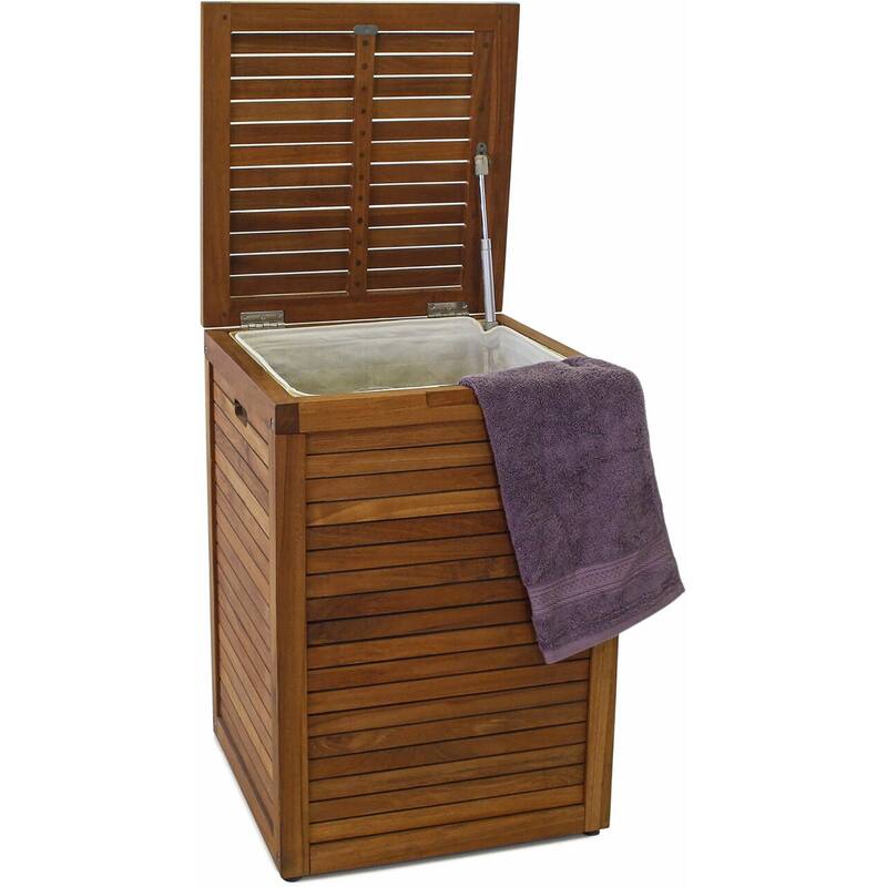 The Original Spa Square Teak Laundry or Storage Hamper