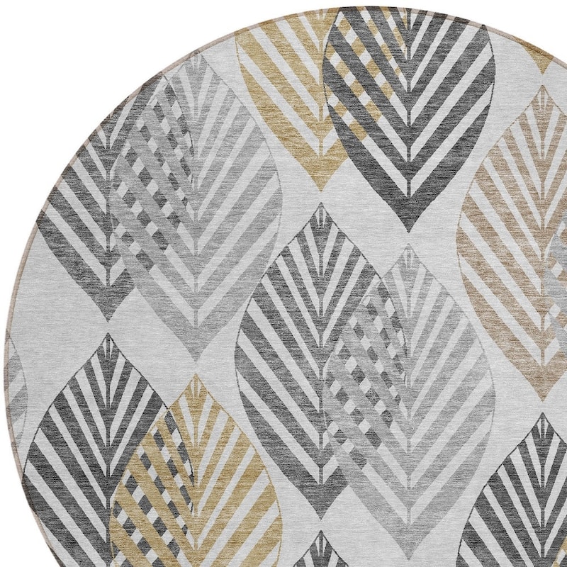 HomeRoots Floral Transitional Rectangle Outdoor Rug