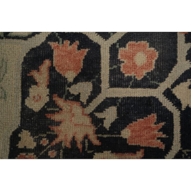Hand Knotted Oriental 100% Wool Carpet Traditional Floral Beige & Ivories Ziegler Area Rug - 19' 2'' X 9' 7''