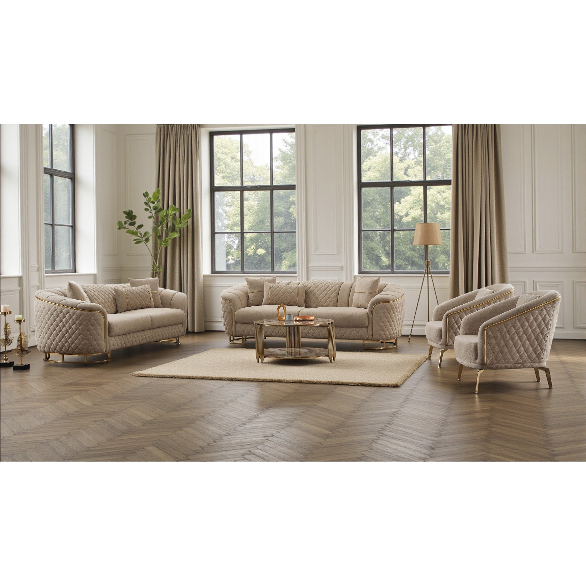 KLYDE 4 Pieces Living Room Sets 2 Sofa 2 Chair
