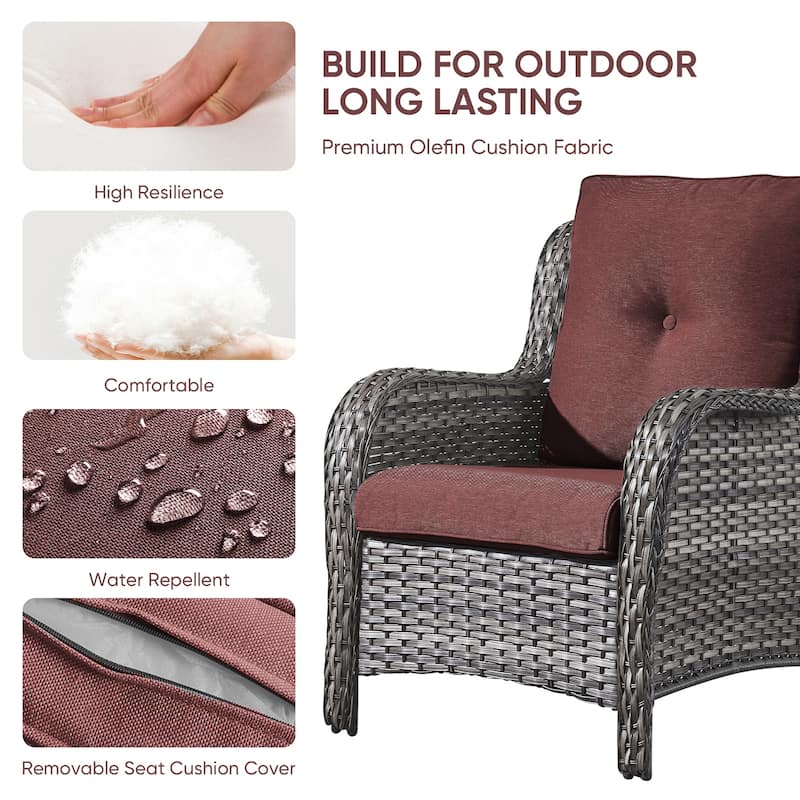 Gymojoy Outdoor Chairs with Ottoman Set of 4