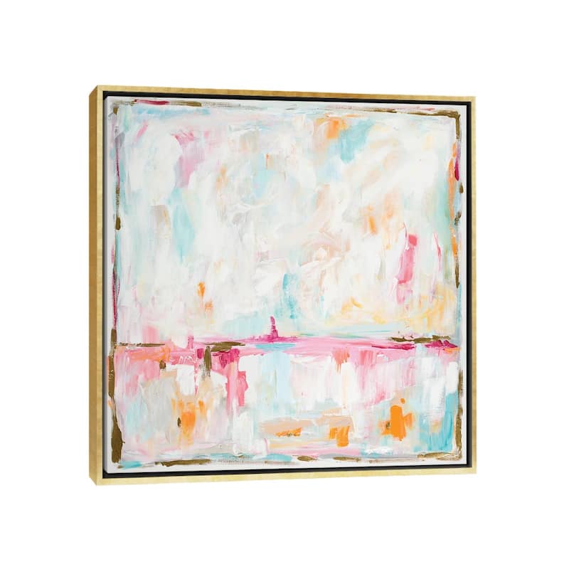 iCanvas "Cotton Candy Cloud" by L. Hewitt Framed Canvas Print - Gold - 12x12