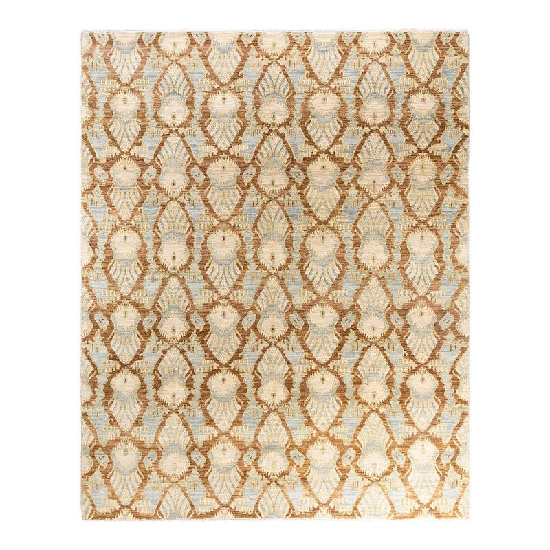 Ikat One-of-a-Kind Hand-Knotted Area Rug, Beige - 8' 0" x 10' 0"