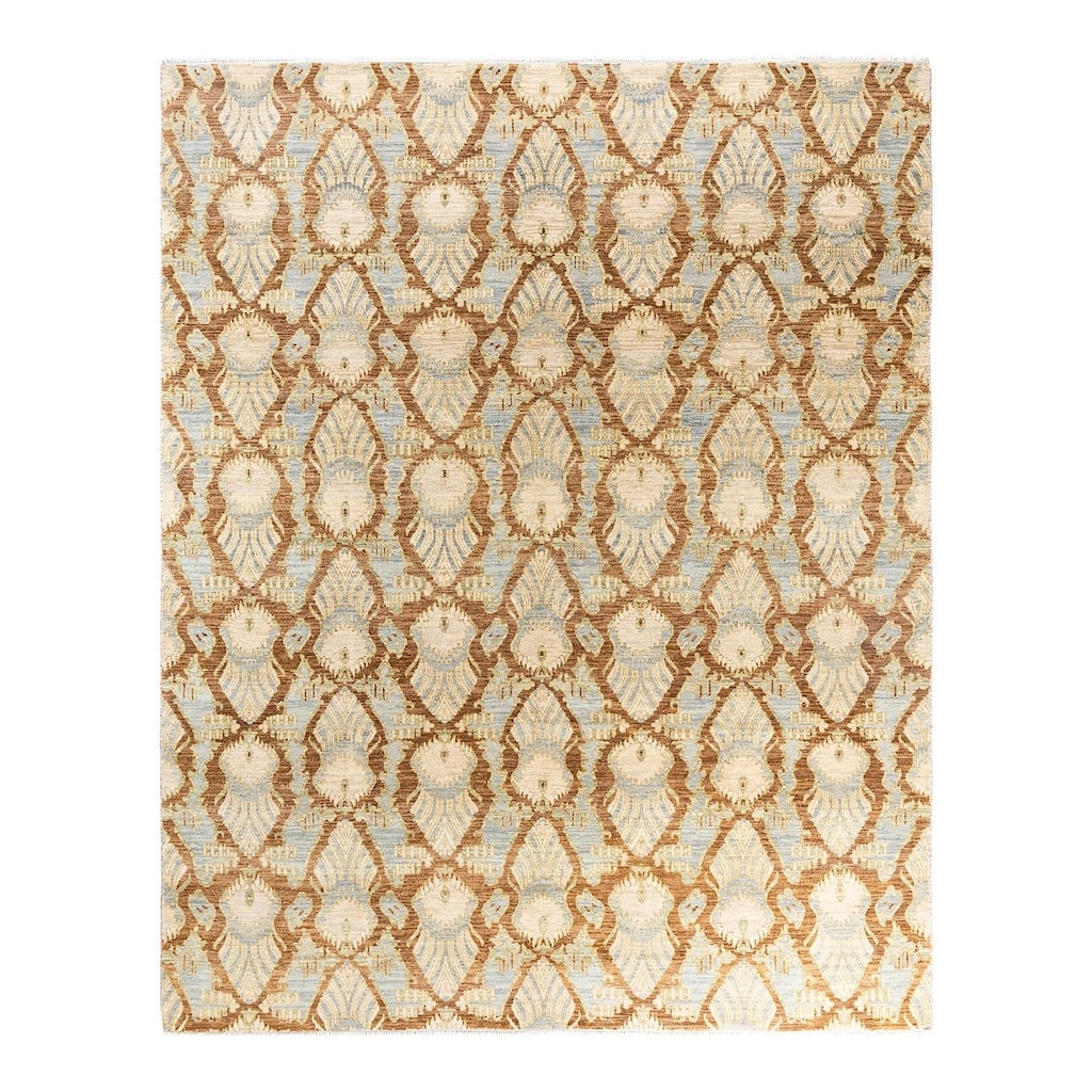 Ikat One-of-a-Kind Hand-Knotted Area Rug, Beige - 8' 0" x 10' 0"