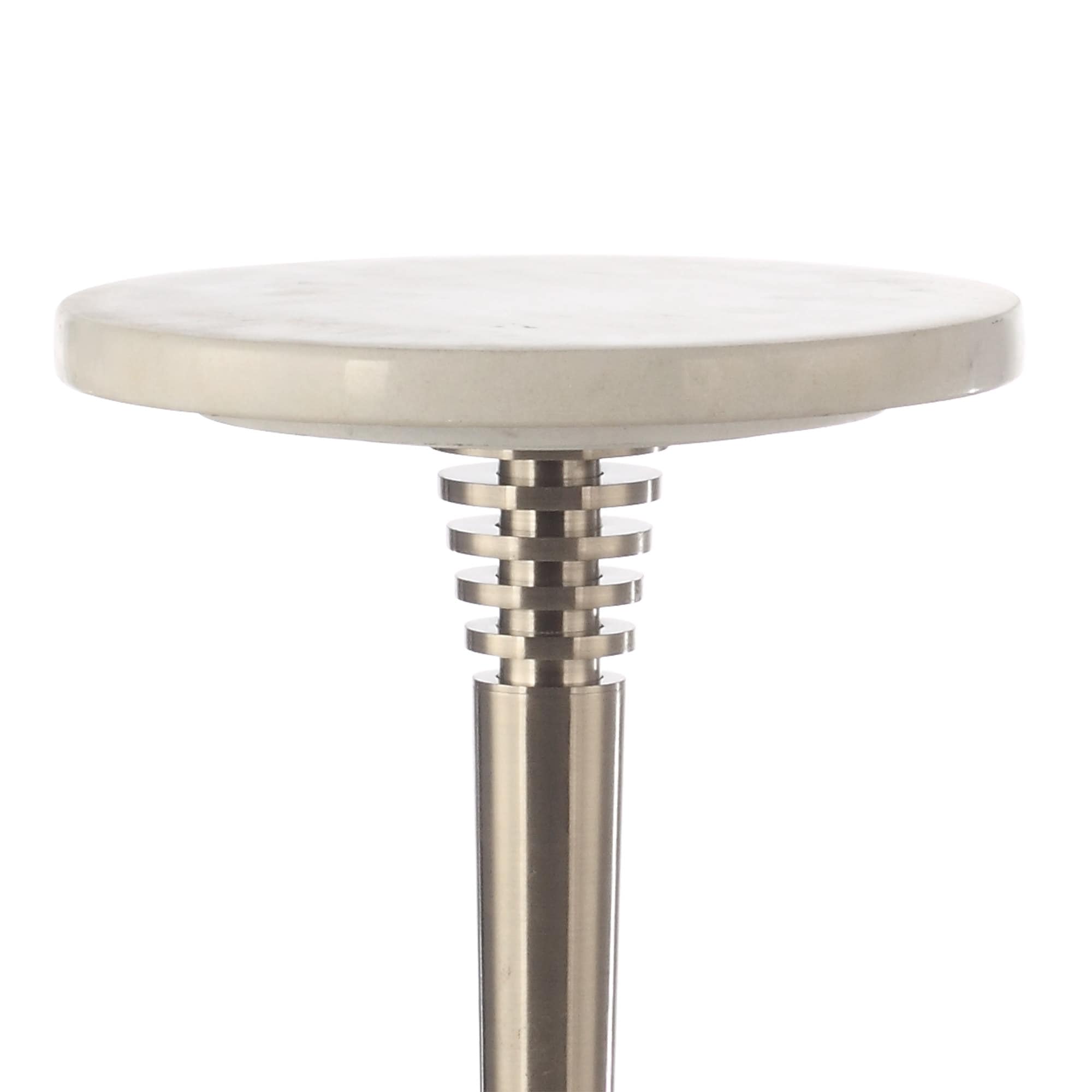 Contemporary Marble Pedestal Drink Table Round Accent Table