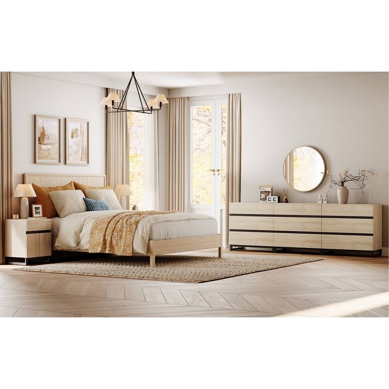 WAMPAT Dresser and Nightstand Set of 3