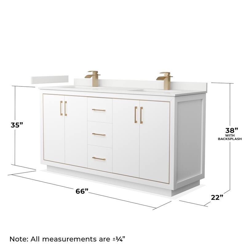 Wyndham Collection WCF111166D-QTZ-UNSM58 Icon 66" Free Standing Double