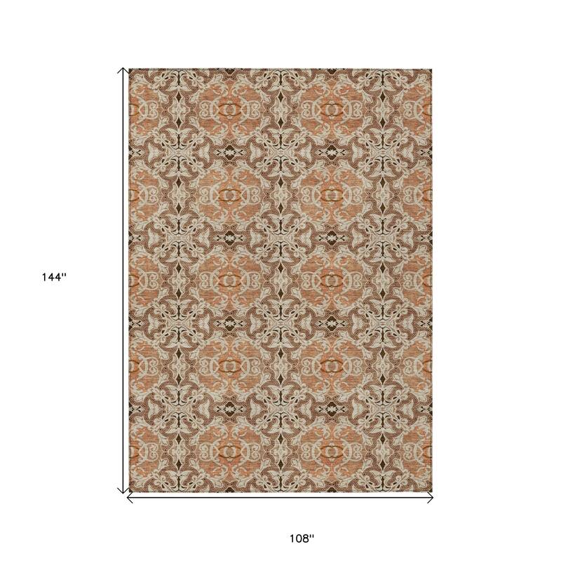 HomeRoots Medallion Transitional Rectangle Outdoor Rug