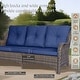 preview thumbnail 39 of 78, High Back Brown Wicker Outdoor Patio Conversation Sets with Swivel Chairs