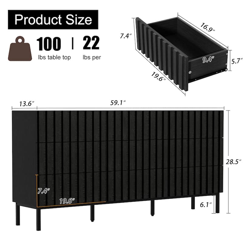 9 Drawers Chest Of Dresser Storage Tower Cabinet Bedroom Organizer