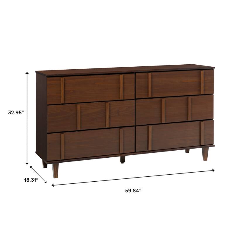 Middlebrook Mid-Century Modern Detailed Solid Wood Dresser