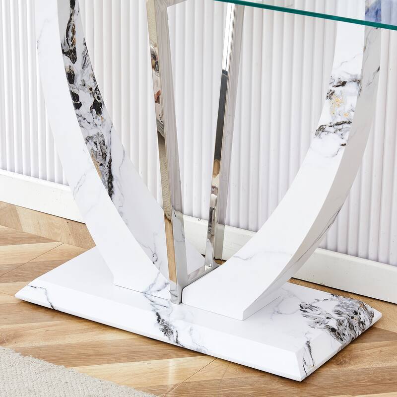 52" Pine Sofa Table with Handle-less Storage