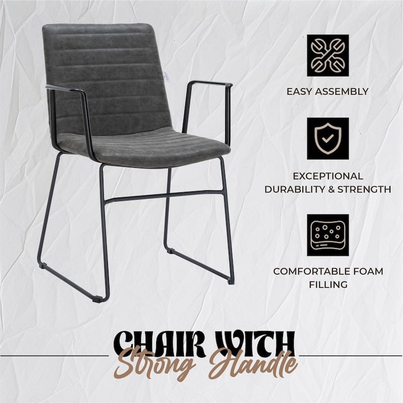 Zylar Ergonomic Guest Chair with Leather, Stainless Steel Base, High-Density Foam, Modern Design for Office or Waiting Room