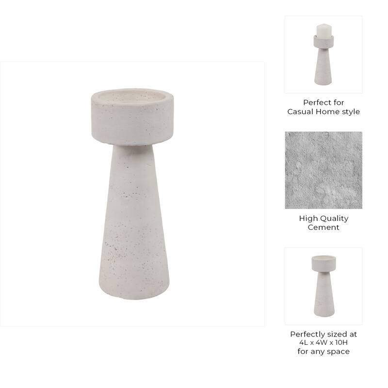 Pottery Taper Holder Cylindrical Top and Conical Base Design for Home
