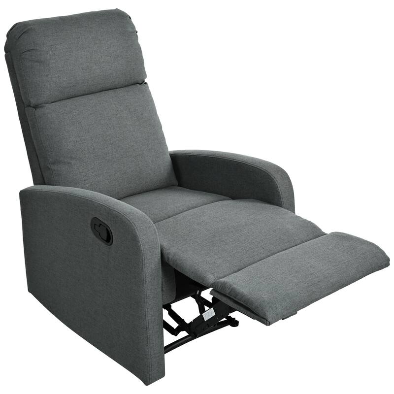 Manual Upholstered Recliner Chair, Modern Recliner Adjustable Single Sofa Chair, High Back Lounge Chairs for Living Room