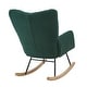 preview thumbnail 26 of 51, Teddy Fabric Tufted Glider Rocking Chair with Metal Frame