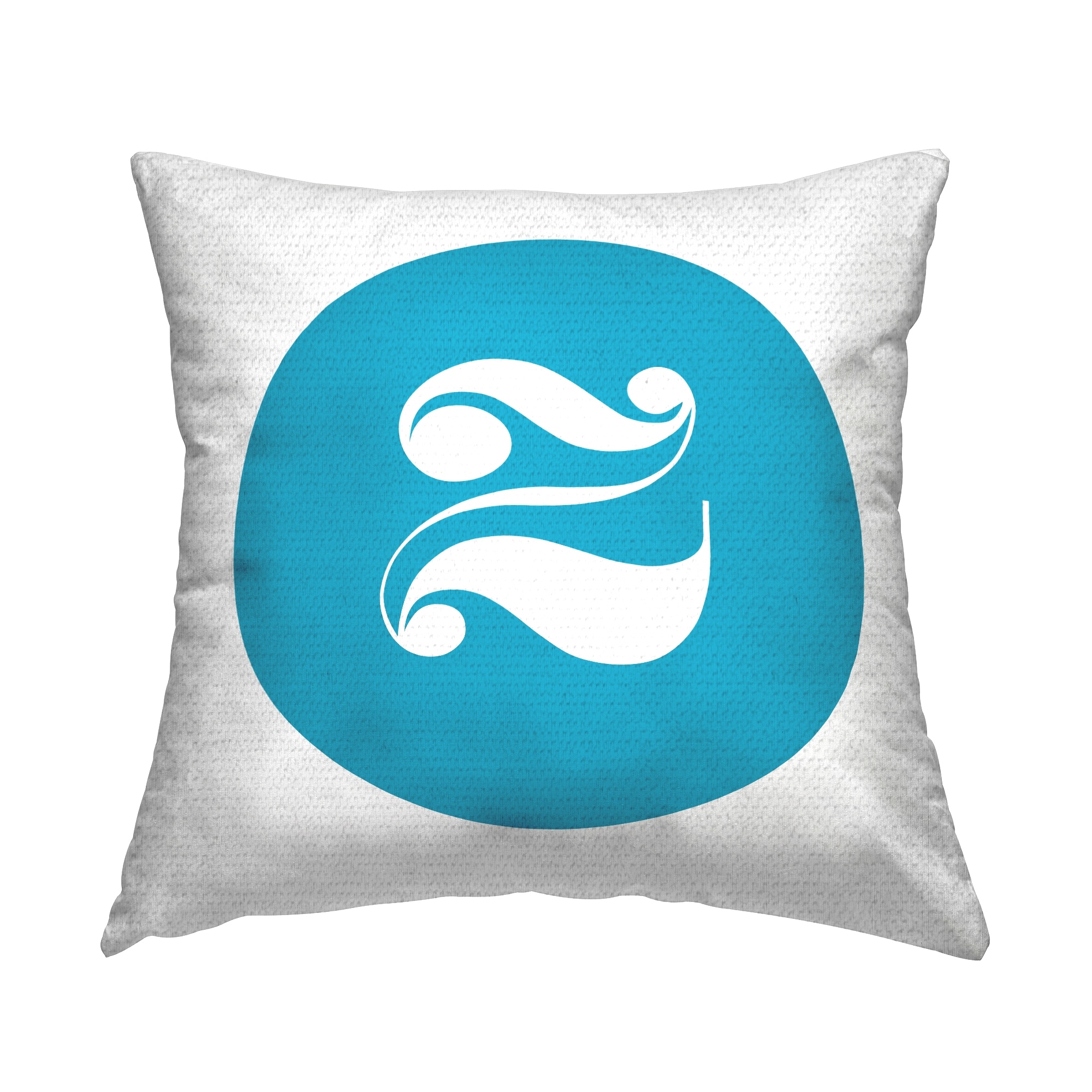Stupell Blue Initial Printed Outdoor Throw Pillow Design by Lil' Rue
