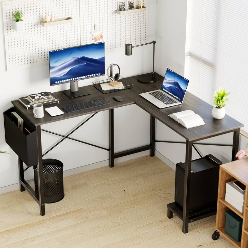 49-inch L-Shaped Computer Office Desk with Storage