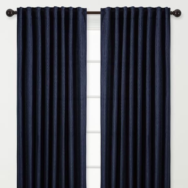 slide 2 of 24, Chanasya Embossed Leaf Textured Window Curtain Panel Pair (Set of 2)