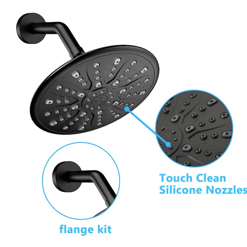 Single Handle Rain Showerhead with Handheld Shower Combo Set with Tub Spout (Valve Included)