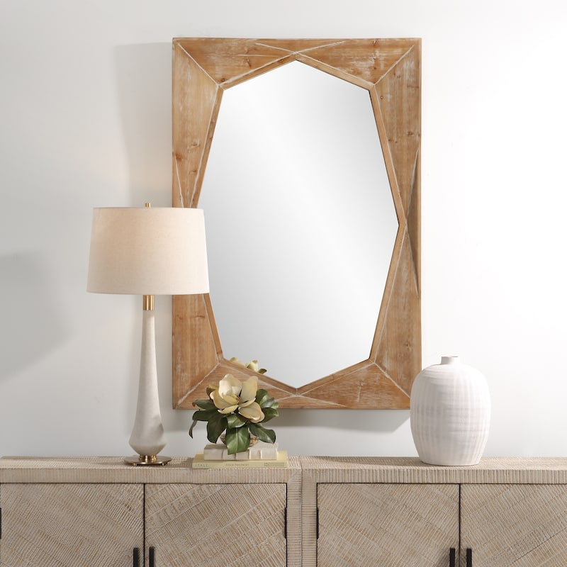 Uttermost Marquise Natural Wood Mirror - 35.5"W x 52.25"H x 2"D