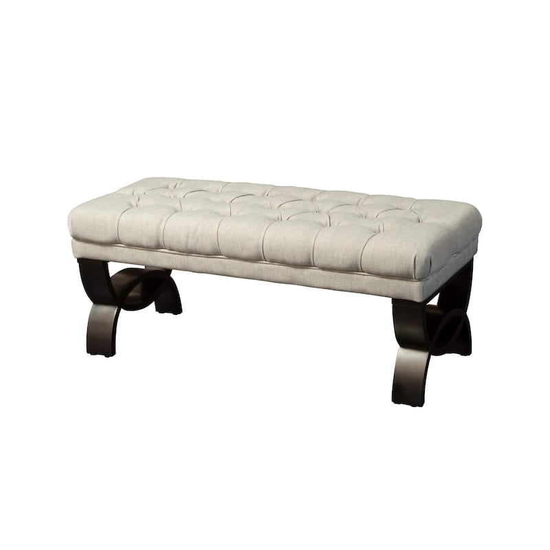 Scarlette Tufted Fabric Ottoman Bench by Christopher Knight Home - 41.00" L x 17.25" W x 16.75" H