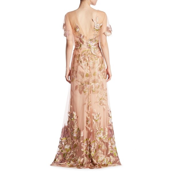 marchesa notte blush floral tulle gown