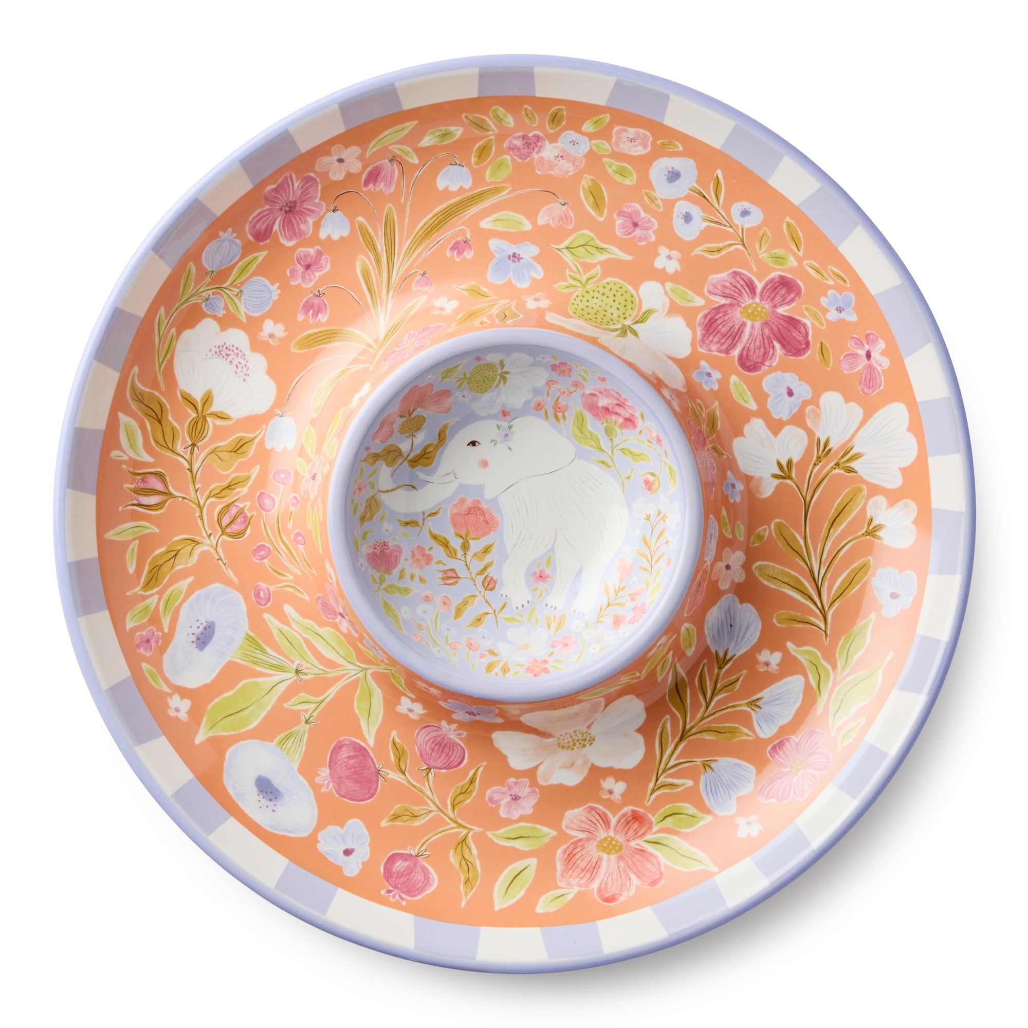 Certified International Menagerie Menagerie Chip & Dip Server - 13.25"L x 13.25"W x 1.75"H