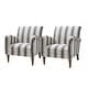preview thumbnail 30 of 48, HULALA HOME Seip Modern Striped Arm Chair with Spindle Wood Legs Set of 2