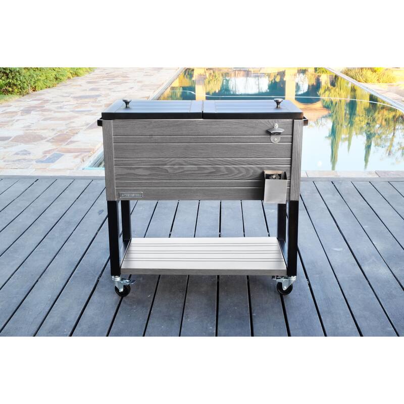 Permasteel 80 Qt. Rustic Furniture Style Patio Cooler