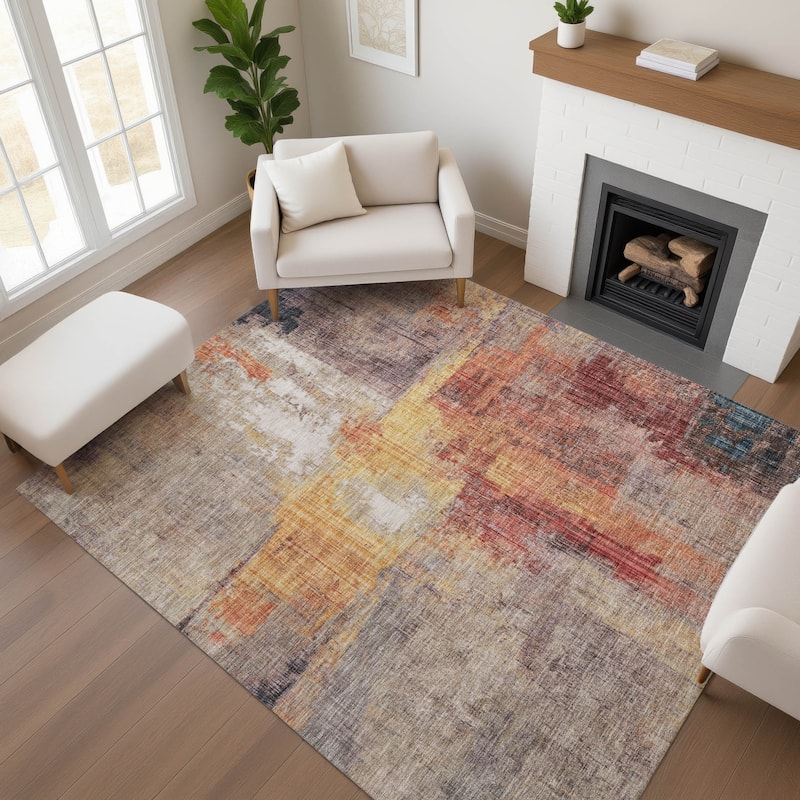 Premium Washable Super Soft Abstract Glam Mayfield Rug - Taupe - 9' x 12'