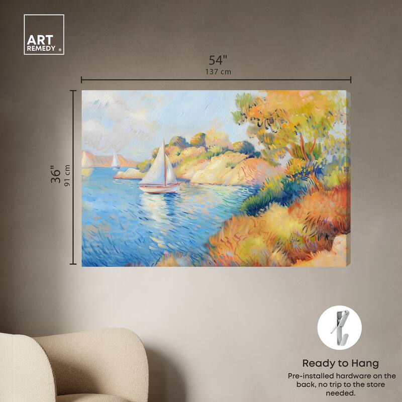 Art Remedy Sail Off In The Morning Gallery Wrapped Impressionism 1 Piece Canvas Wall Art