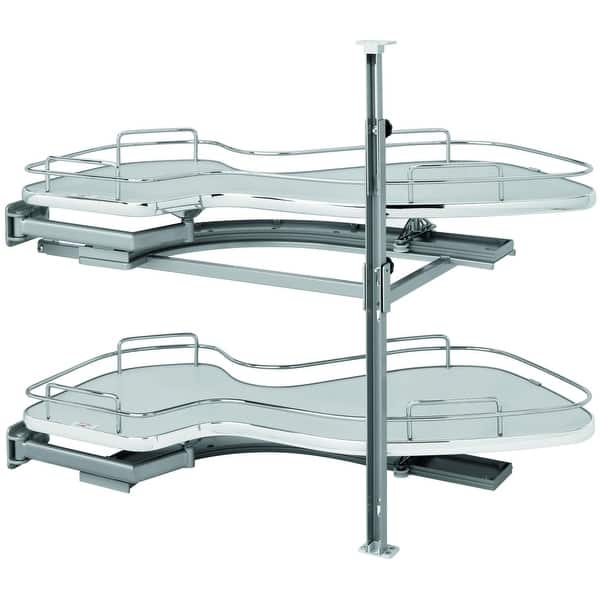 slide 2 of 9, Rev-A-Shelf 5372 Series Left Handed Pull Out 2 Tier Blind Corner