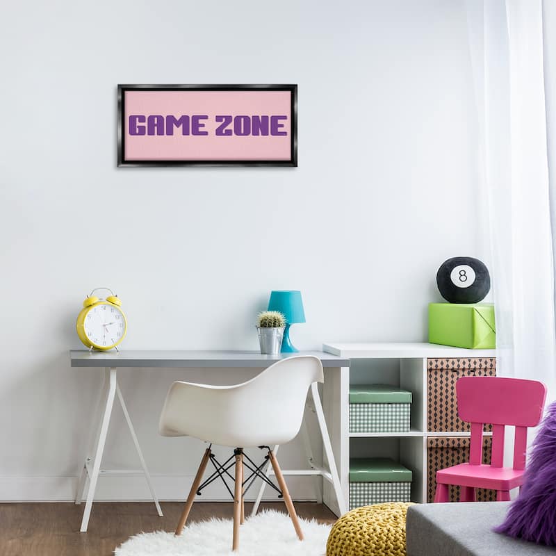 Stupell Game Zone Purple & Pink Framed Floater Canvas Wall Art Design By Yass Naffas Designs