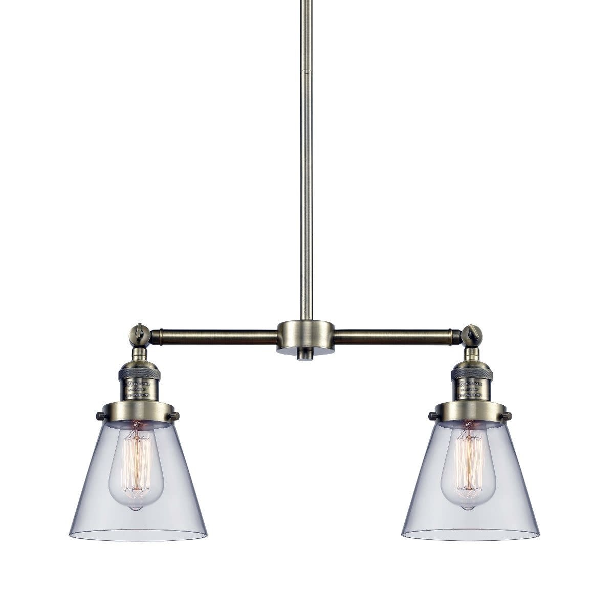 Innovations Lighting 209 Small Cone  Small Cone 2 Light 21" Wide Linear Chandelier - (Oil Rubbed Bronze / Matte White Cased) - Chandeliers For Bedrooms by Overstock.com