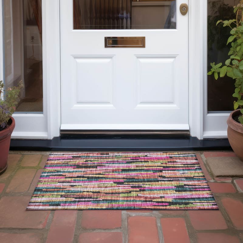 Machine Washable Indoor/ Outdoor Contemporary Chantille Rug