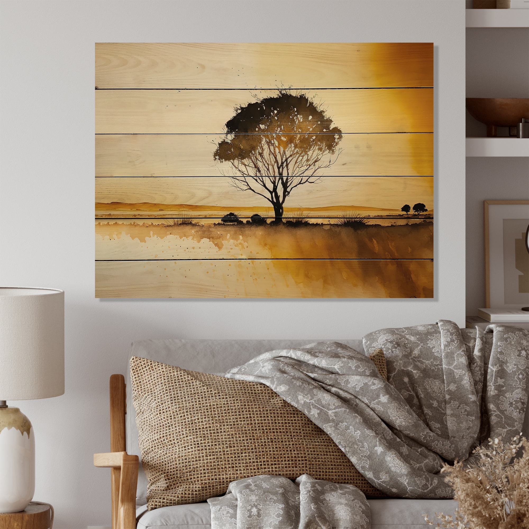 Designart 'Golden Hour Tree In The Countryside IV' Landscape Forest Wood  Wall Art Natural Pine Wood On Sale Bed Bath  Beyond 37881306