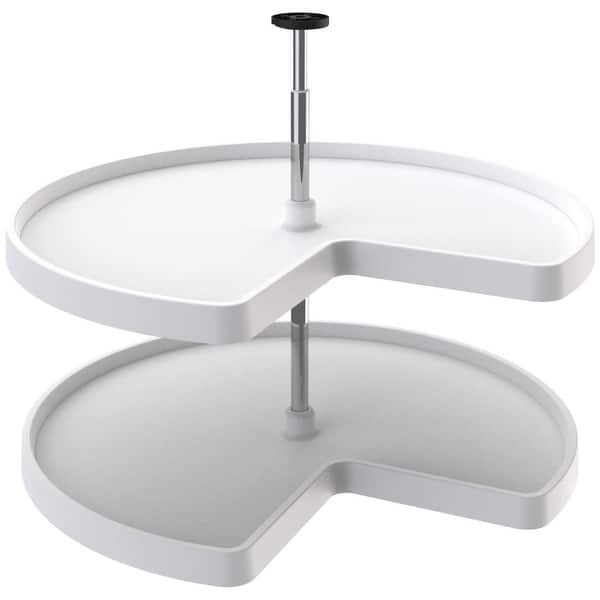 slide 2 of 7, Rev-A-Shelf Value Line 32 Inch Pie Cut 2 Shelf Lazy Susan Set with White