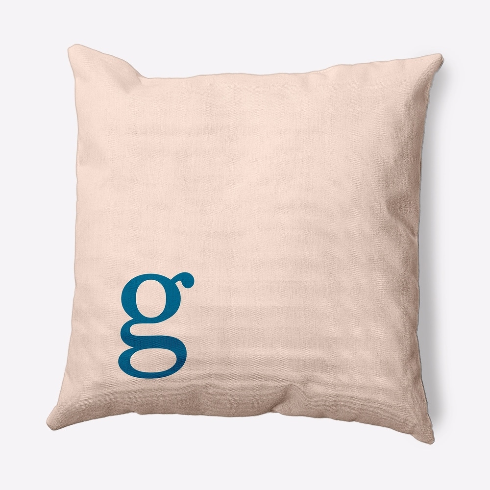 Modern Monogram Indoor/Outdoor Throw Pillow-G
