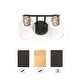 preview thumbnail 7 of 6, Fintch Modern Farmhouse 2-light Bathroom Vanity Light Fixture Industrial Black Gold Wall Sconce